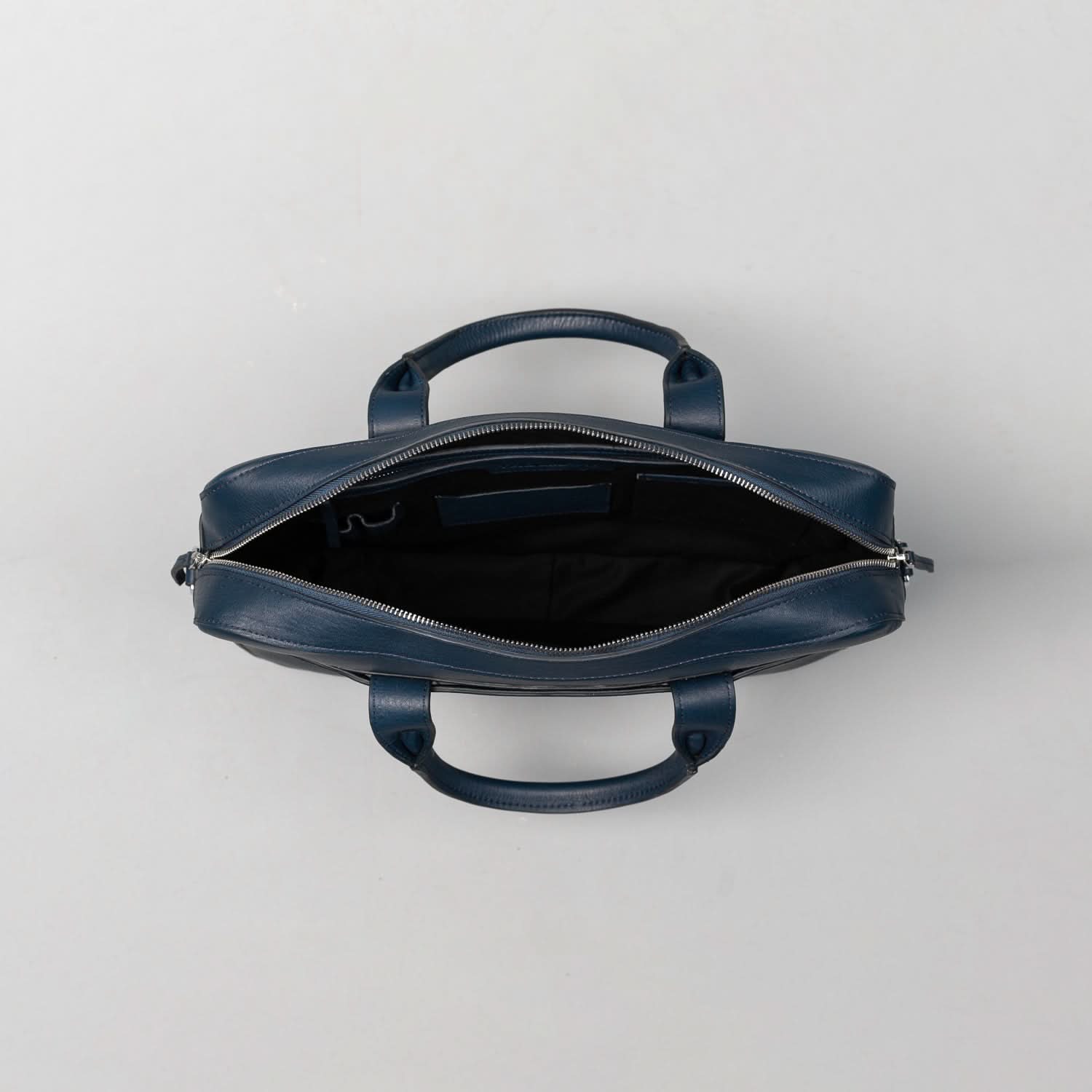 The Captain Midnight Blue Leather Briefcase