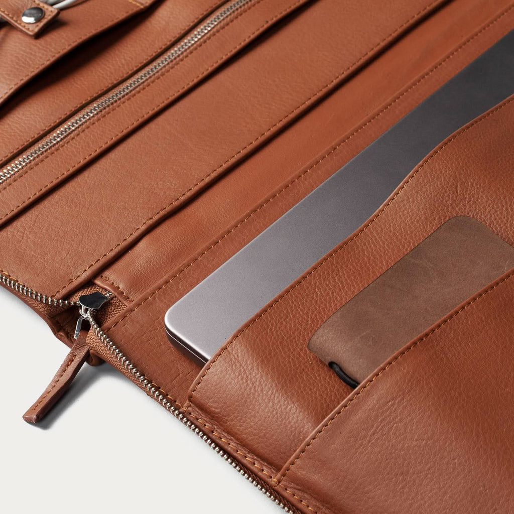 The Eclectic Brown Leather Folio Organizer