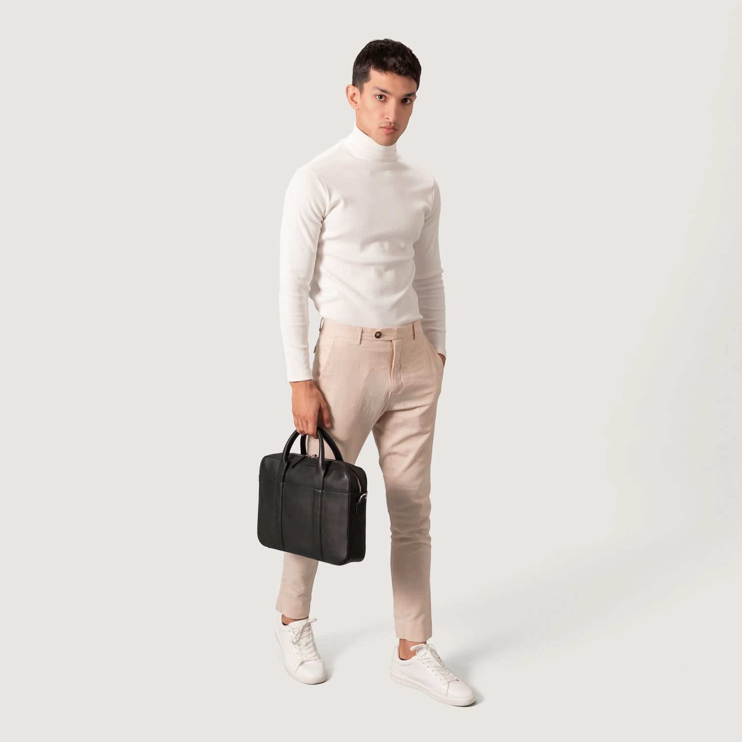 The Captain Black Leather Briefcase