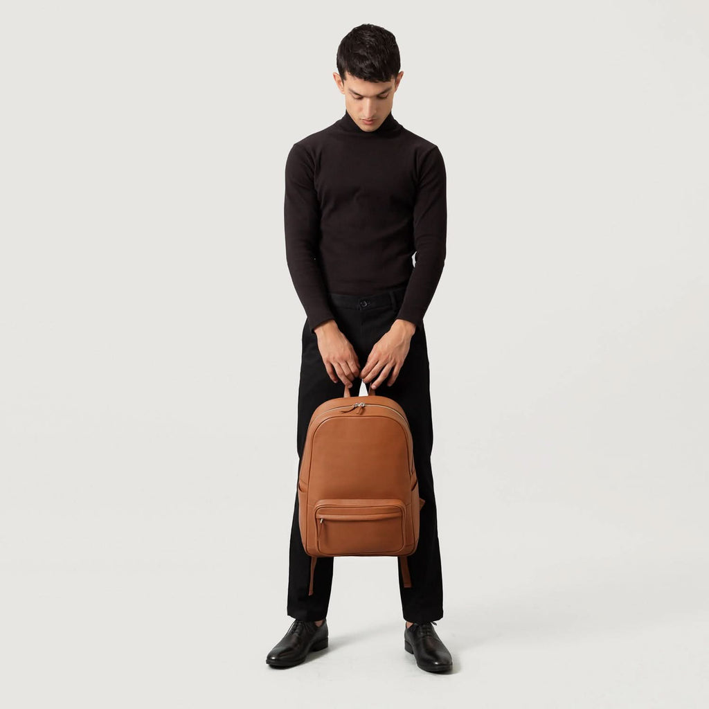 The Philos Brown Leather Backpack