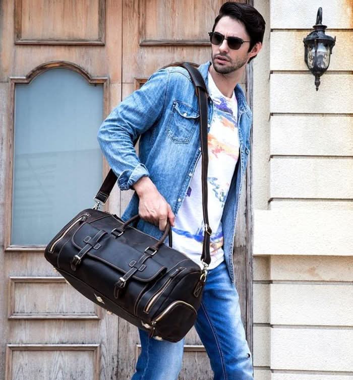 The Bard Weekender Handmade Leather Duffle Bag