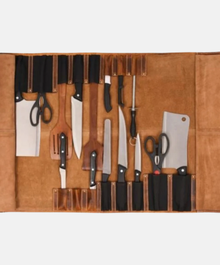 Magnetic Leather Knife Roll