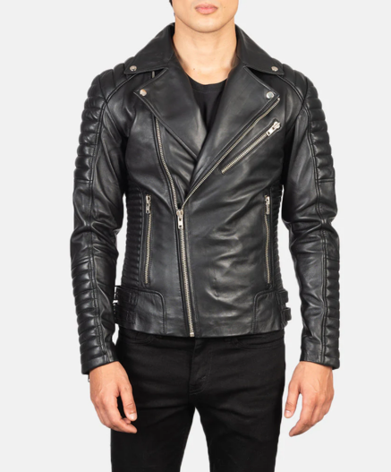 Armand Black Leather Biker Jacket