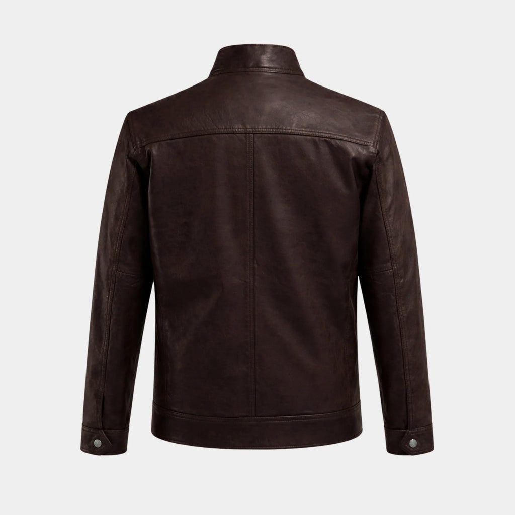 Thunder Storm Brown Biker Leather Jacket
