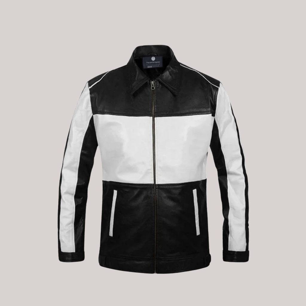 Nova Revâit Vintage Black-white Leather Jacket