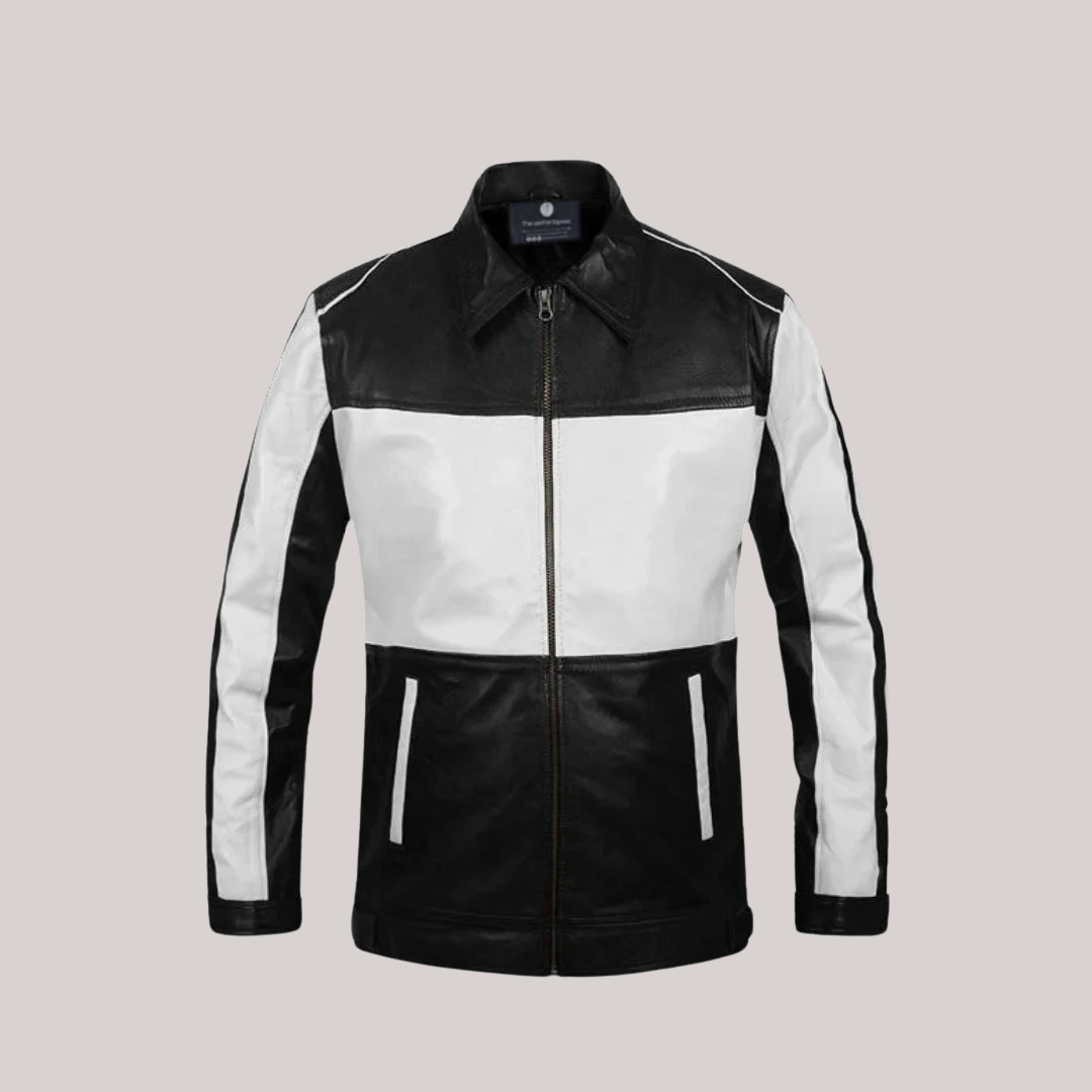Nova Revâit Vintage Black-white Leather Jacket