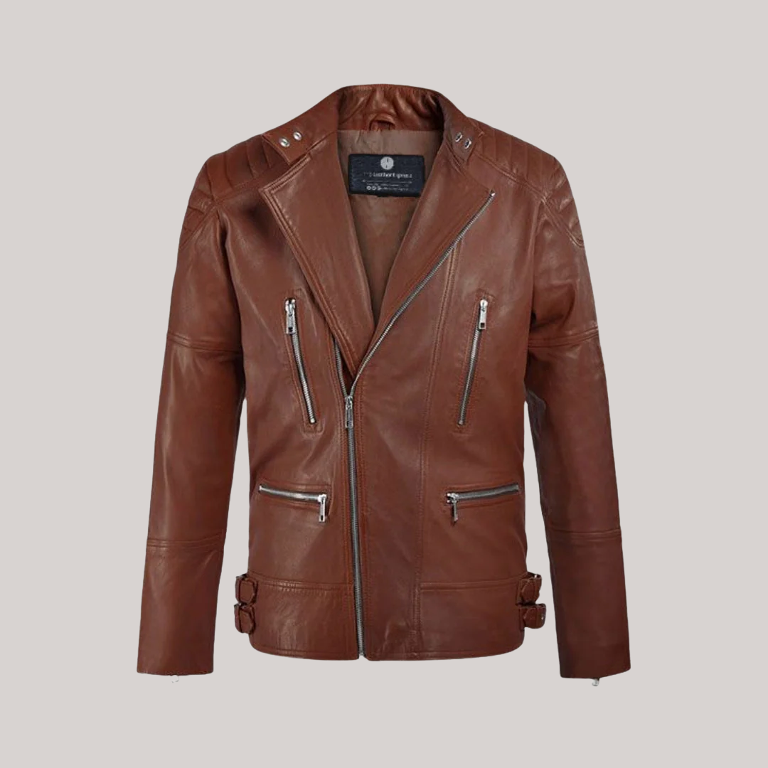 Shotgun Tan Moto Leather Jacket