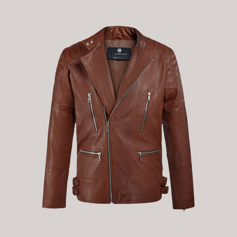 Shotgun Tan Moto Leather Jacket