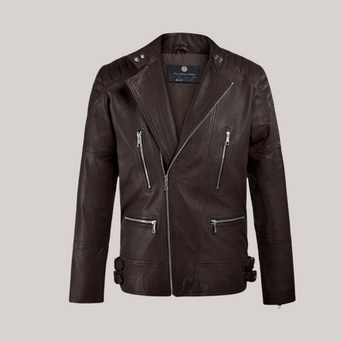 Shotgun Brown Moto Leather Jacket