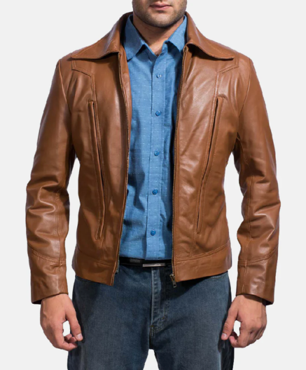 Old School Brown Leather Jacket