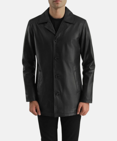 Urban Slate Black Leather Coat