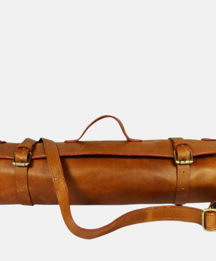 Leather Chef Knife Roll Chestnut 10 Slots