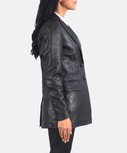 Marilyn Black Leather Blazer