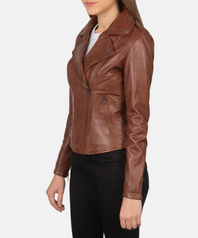 Flashback Brown Leather Biker Jacket