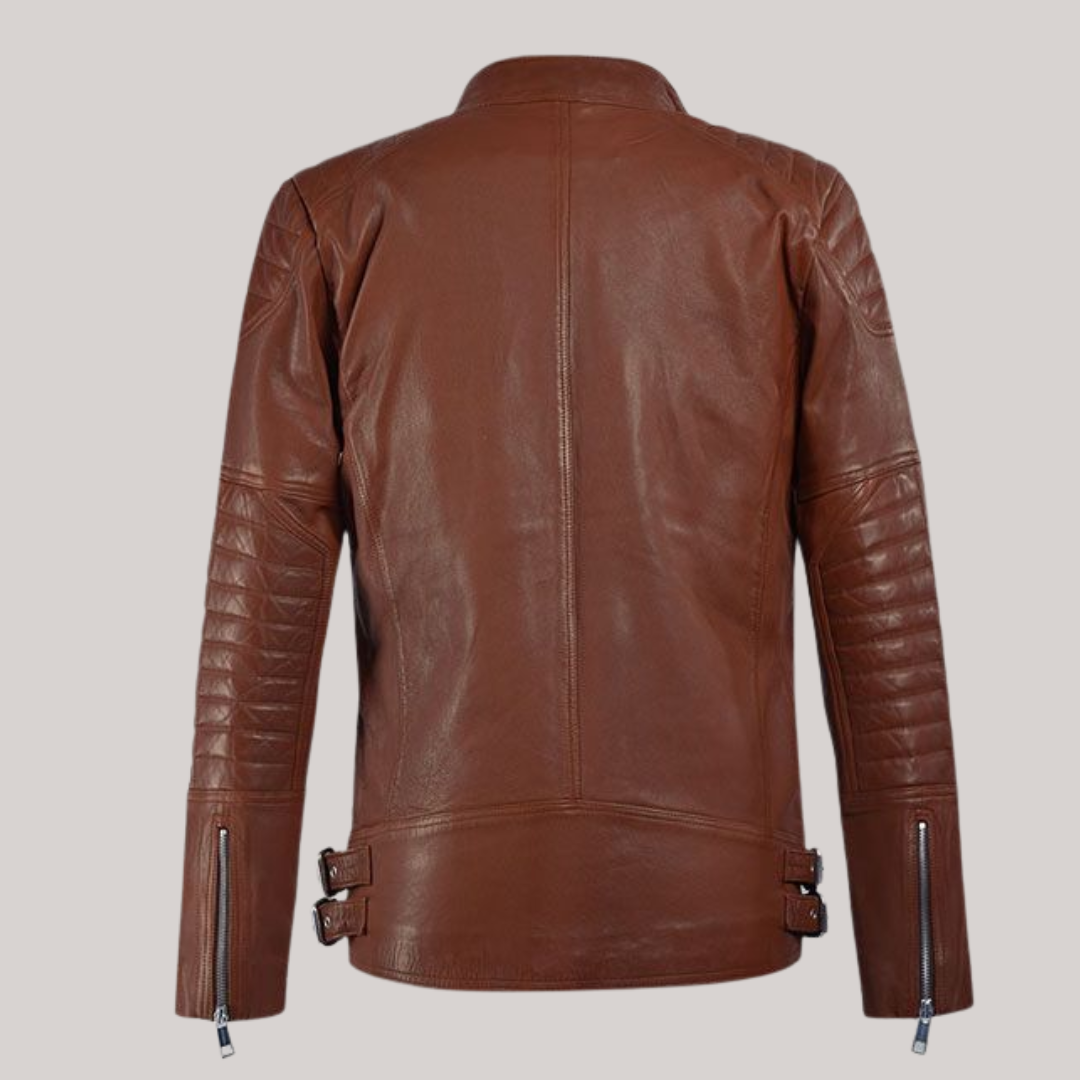 Shotgun Tan Moto Leather Jacket