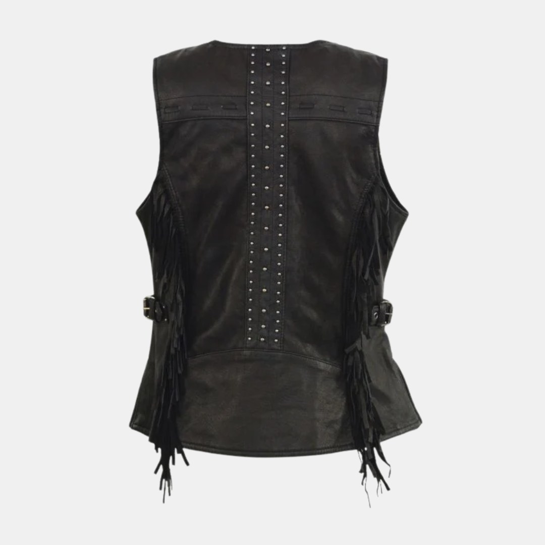 Womenâs Black Snap Front Vest