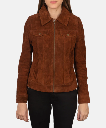 Suzy Brown Suede Trucker Jacket