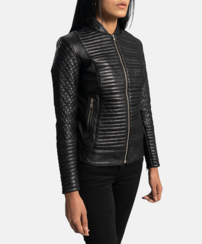 Cityscape Black Leather Biker Jacket