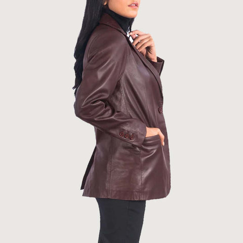 Norma Brown Leather Blazer