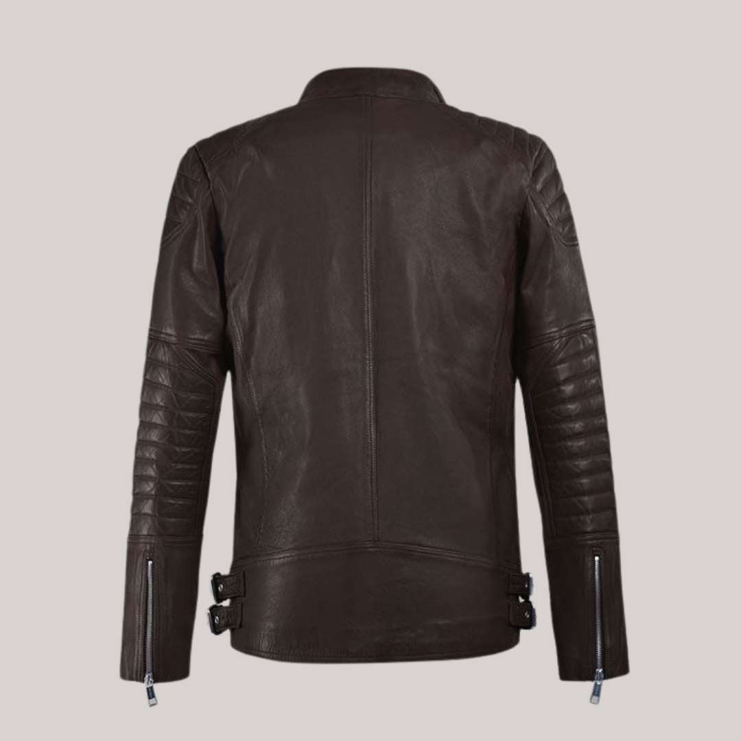 Shotgun Brown Moto Leather Jacket