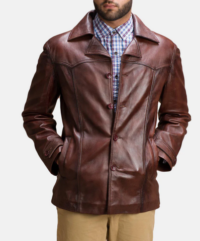 Vincent Alley Brown Leather Jacket