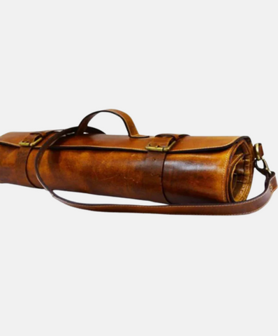Leather Chef Knife Roll - Caramel Brown