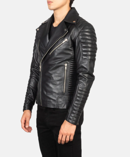 Armand Black Leather Biker Jacket