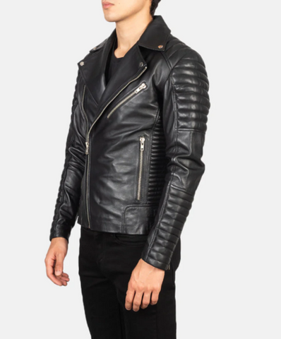 Armand Black Leather Biker Jacket