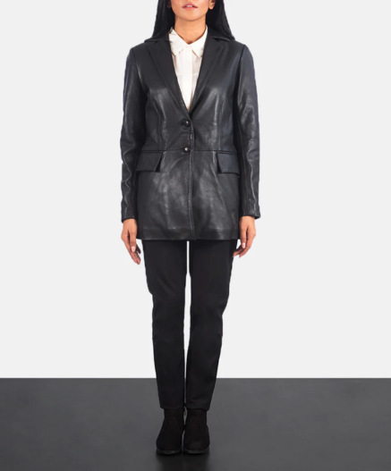 Marilyn Black Leather Blazer