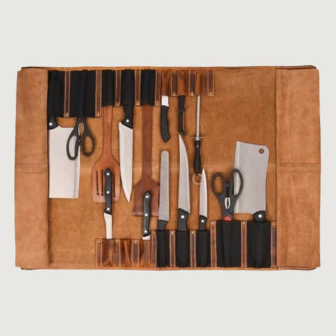 Magnetic Leather Knife Roll