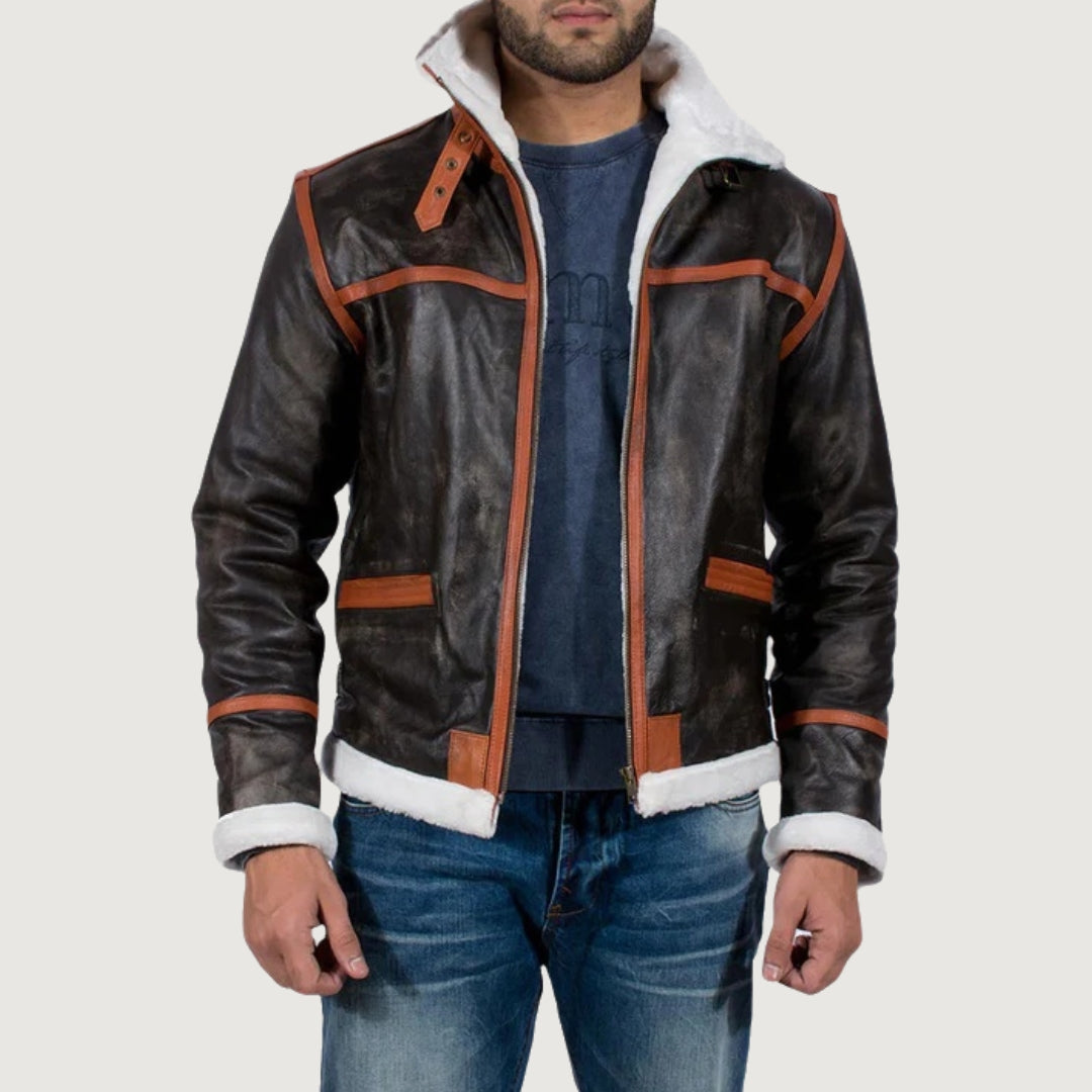 Alpine Brown Fur Leather Jacket