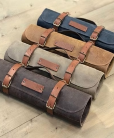 Rustic Leather Knife Roll