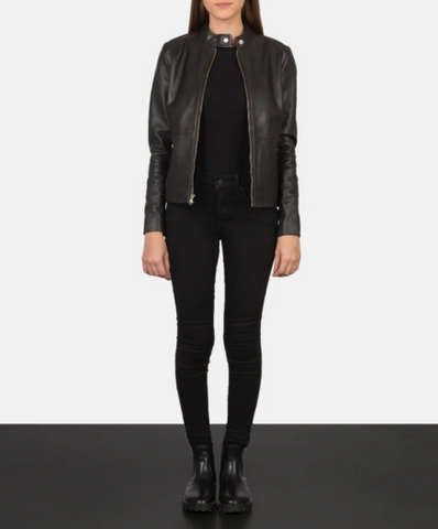 Rave Brown Leather Biker Jacket