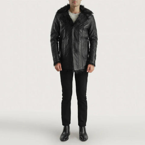 Fircliff Black Leather Coat