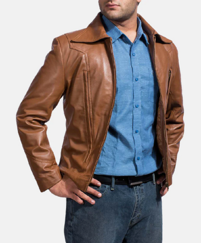 Old School Brown Leather Jacket