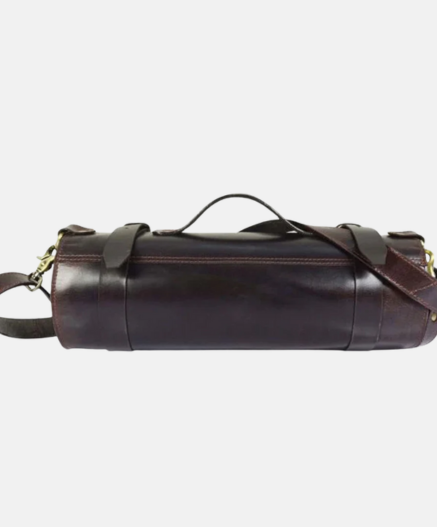 Leather Knife Roll Dark Brown
