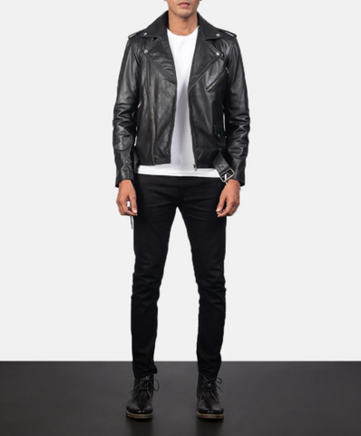 Allaric Alley Black Leather Biker Jacket