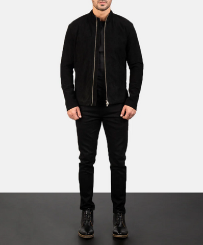 Charcoal Mocha Suede Biker Jacket