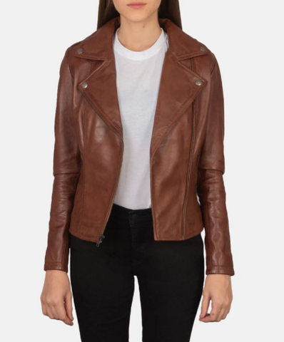 Flashback Brown Leather Biker Jacket