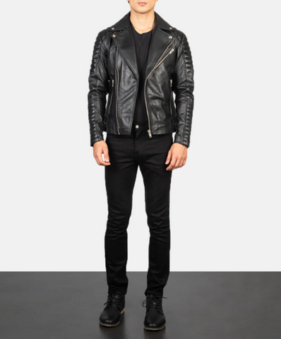 Armand Black Leather Biker Jacket