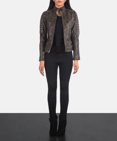 Adalyn Quilted Mocha Suede Biker Jacket