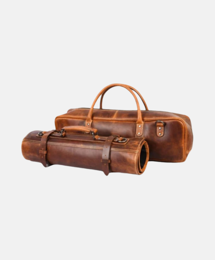 Brown Leather Knife Roll