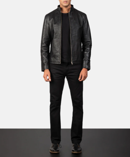 Alex Black Leather Biker Jacket