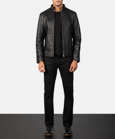 Alex Black Leather Biker Jacket