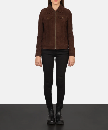 Suzy Mocha Suede Trucker Jacket