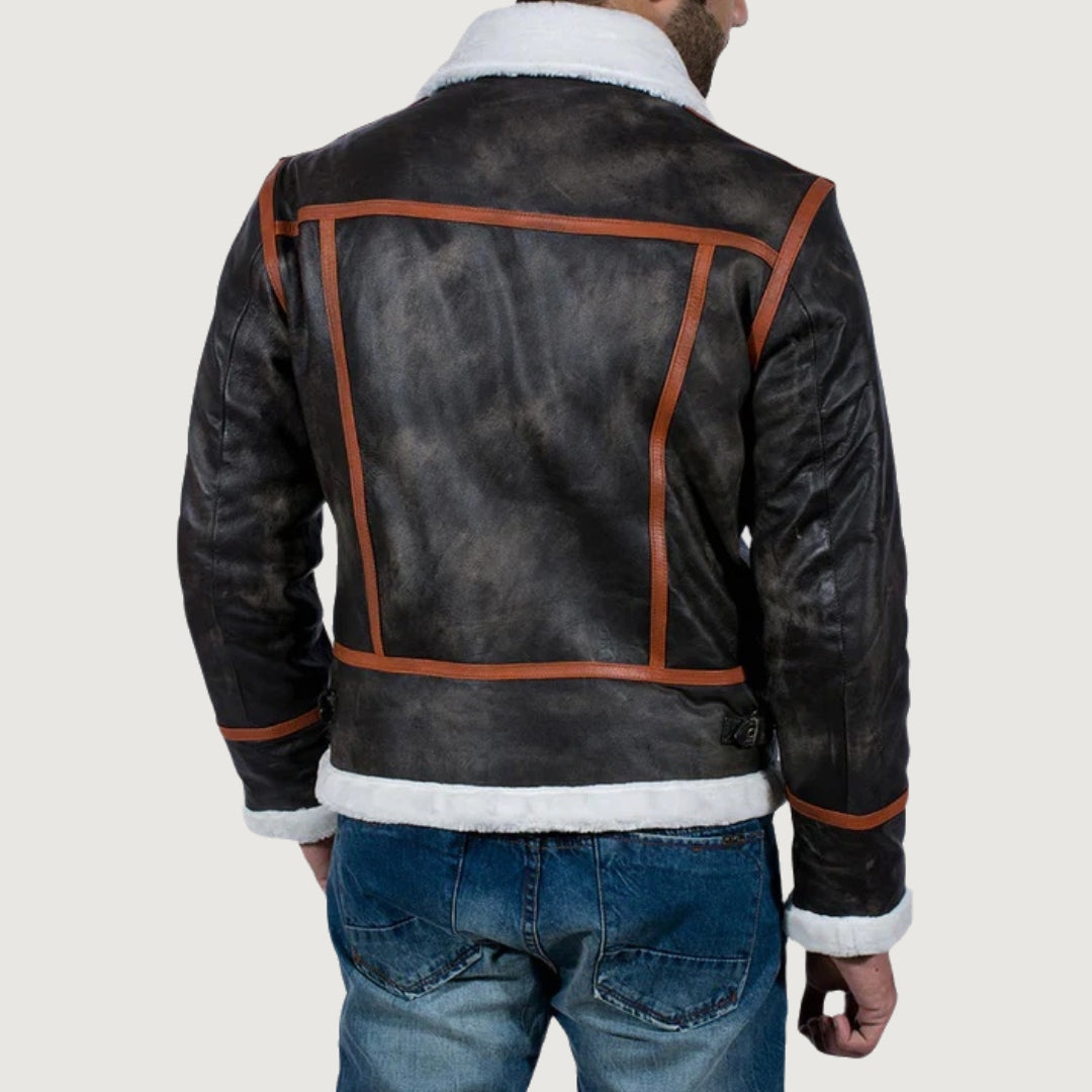 Alpine Brown Fur Leather Jacket