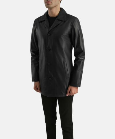 Urban Slate Black Leather Coat