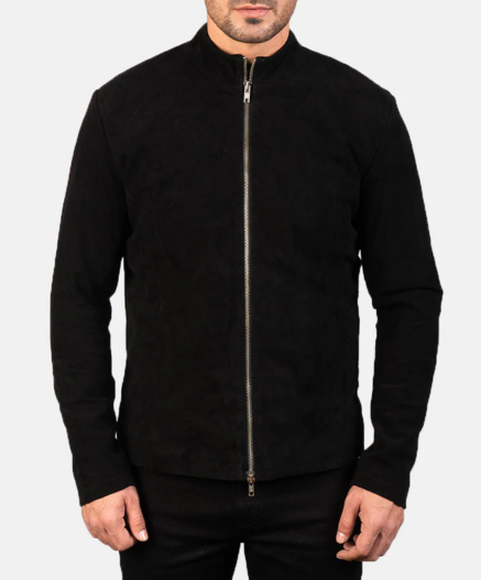 Charcoal Mocha Suede Biker Jacket