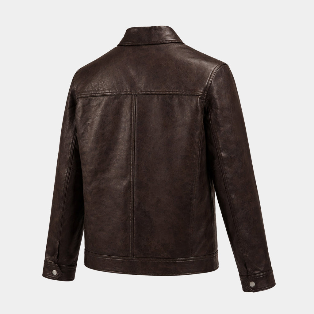 Thunder Storm Brown Biker Leather Jacket