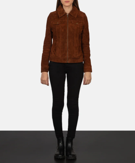 Suzy Brown Suede Trucker Jacket